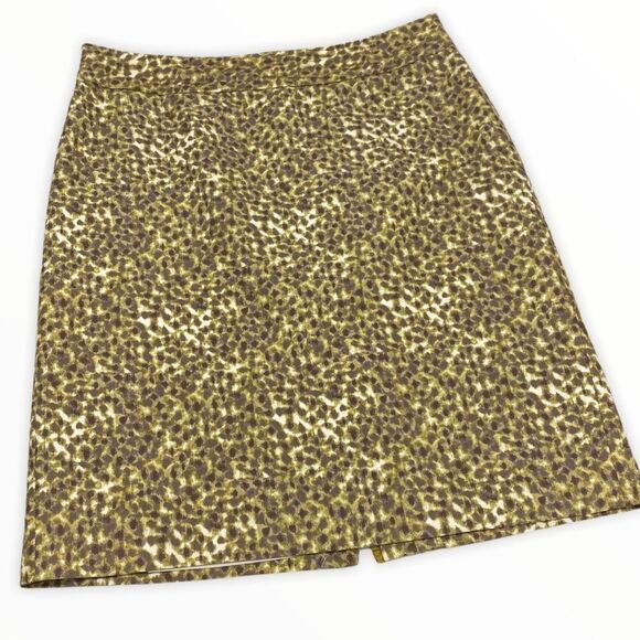 Loft Silk Blend ribbon detail Animal Print Skirt size 12 - Picture 1 of 6